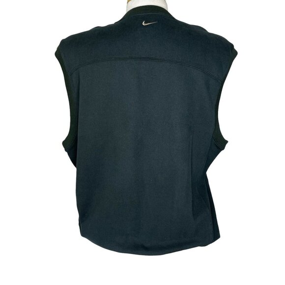 Nike Golf Vest Mens XL Dark Blue Green Vneck Pull Over Soft Fleece Inside - Picture 2 of 7